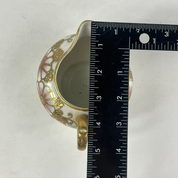 Vtg Nippon Hand-Painted Pink Rose Tea Set 12pc Teapot Creamer Gold Trim Japan - Picture 7 of 16